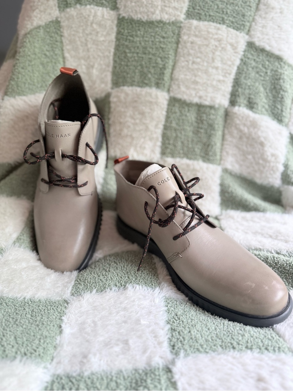 Cole Haan Grand.OS Chukka Boots Men’s [10] Taupe Beige Leather Comfort Casual